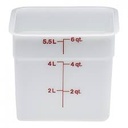 Recipiente cuadrado 5.7lts. polietileno blanco Cambro
