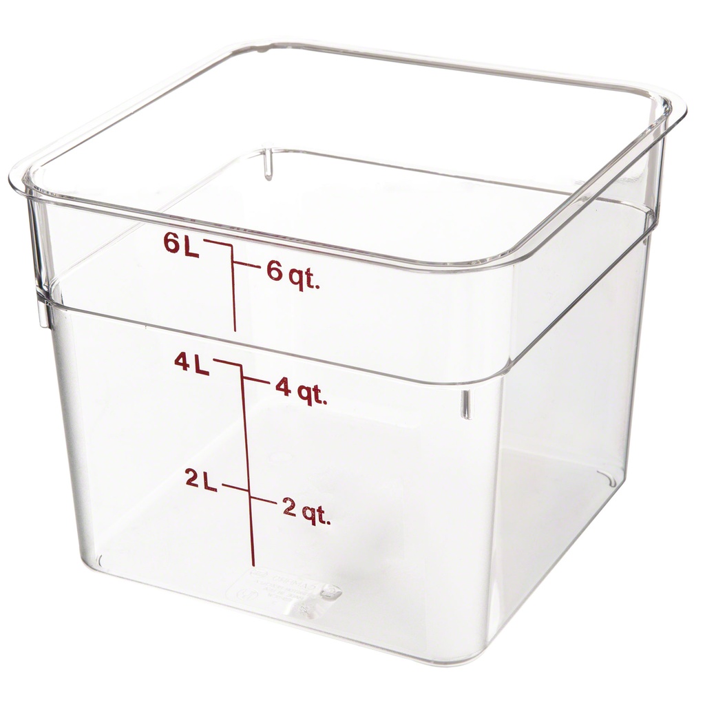 Recipiente cuadrado 5.7lts. policarbonato transparente - Cambro China