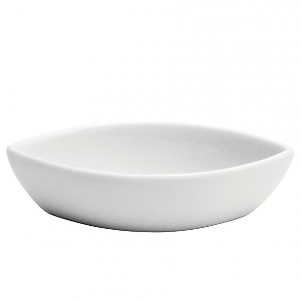 Plato Salsa Barca Porcelana Blanco Brillante 2 oz (Outlet) - Oneida