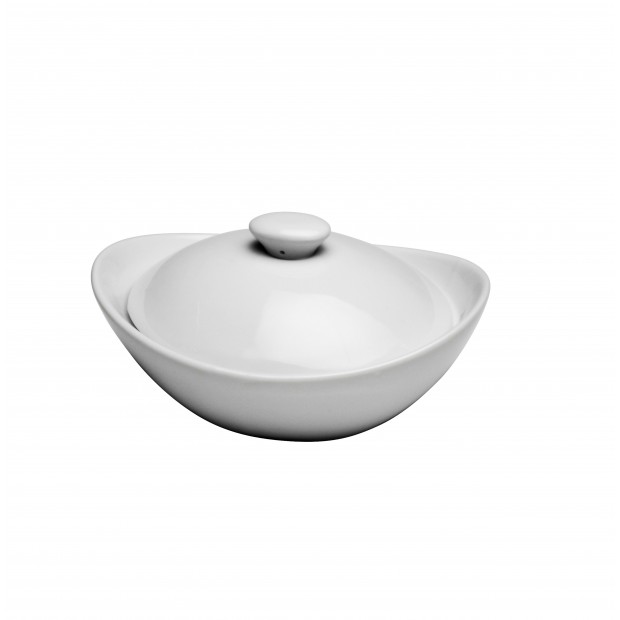 Cacerola con Tapa de Porcelana Fina Blanco Brillante 6 3/4 onz 15.8 cm (Outlet) - Oneida