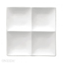 [F8010000946-O] Plato cuadrado 4 compartimentos porcelana 24.7cm blanco brillante (Outlet) - Oneida