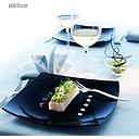 [C9867-O] Plato Postre Negro de Vidrio Templado Delice, 19 cm - Arcoroc