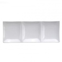 [F8010000895-O] Plato Rectangular 3 Compartimientos de Porcelana Fina Blanco Brillante, 30x12 cm (Outlet) - Oneida