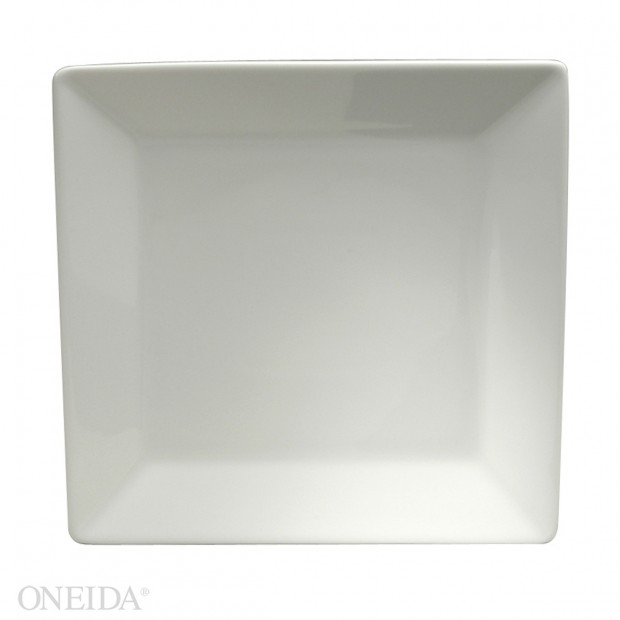 Plato Cuadrado de Porcelana Fina, 24.7 cm Fusión (Outlet) - Oneida