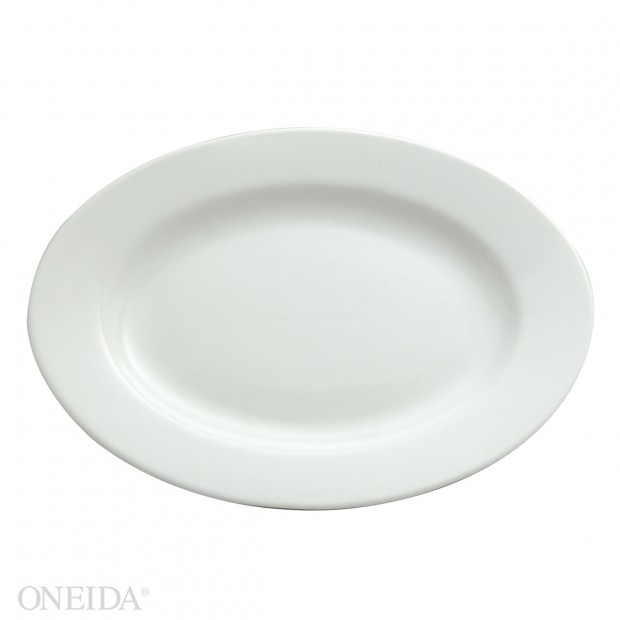 Plato ovalado blanco brillante ala ancha 30 cm (Outlet) - Oneida