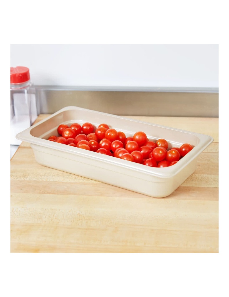 Recipiente GN 1/3  de 2" de profundidad para alta temperatura color arena (azafate) - Cambro