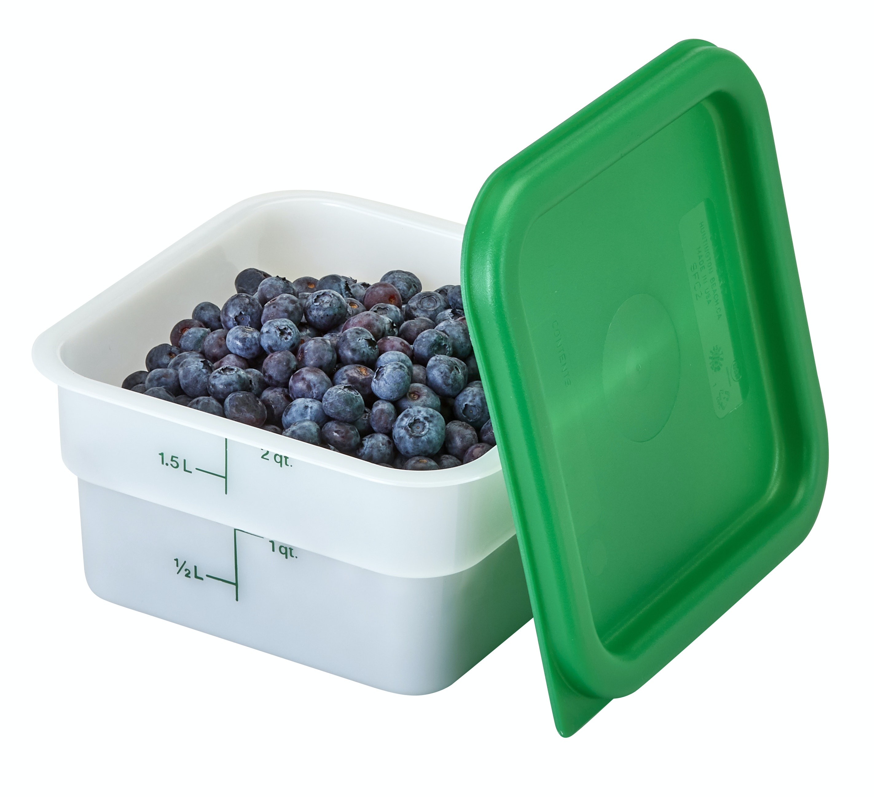 Tapa para los recipientes cuadrados 1.9 y 3.8lt verde - Cambro