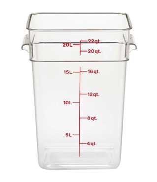 Recipiente cuadrado 20.8lts policarbonato transparente - Cambro China