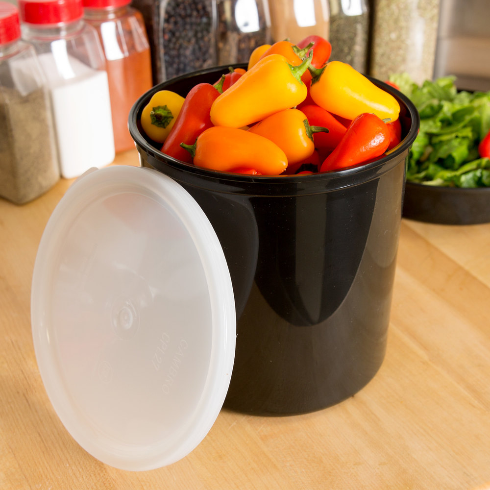 Tarro con tapa para almacenar alimentos 2.4lts negro - Cambro USA