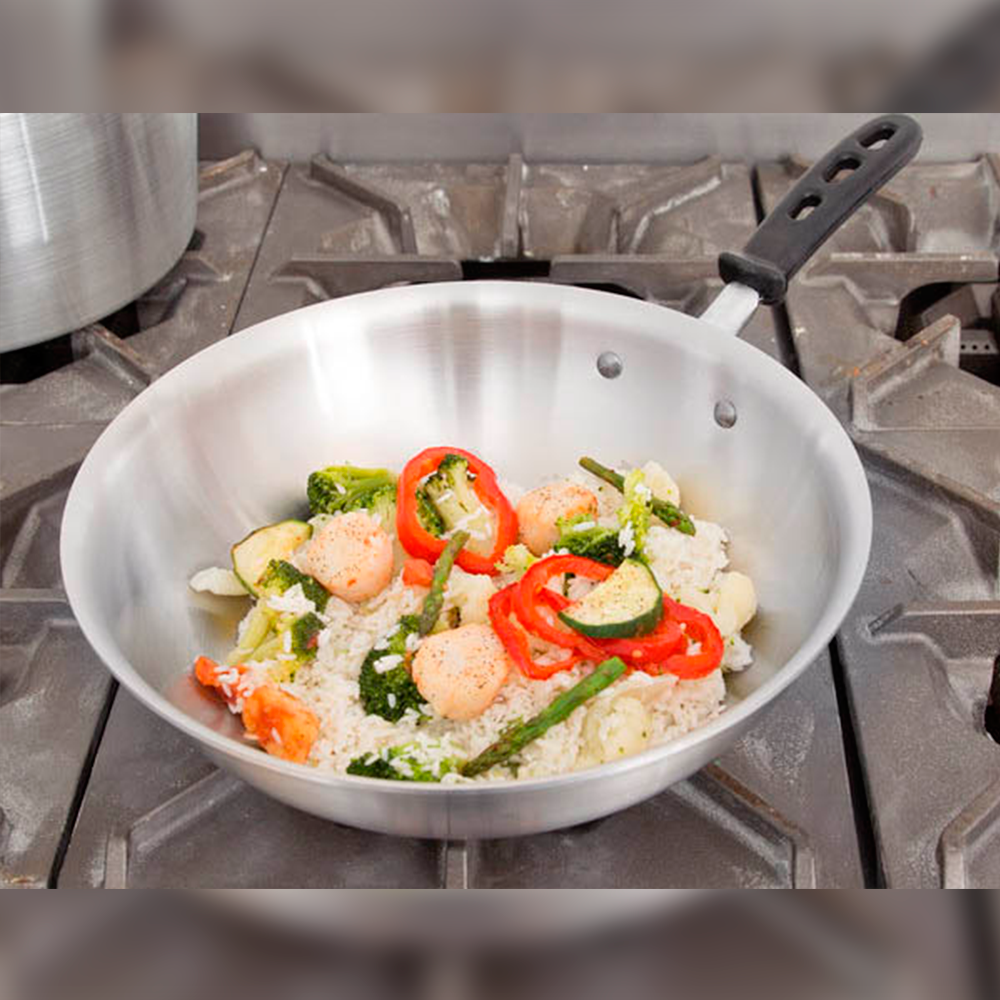 Sartén estilo oriental 11" de inducción con mango silicona para trabajo pesado (Outlet) - Vollrath