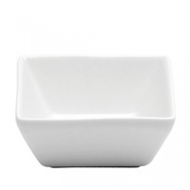 Plato Cuadrado en Porcelana Blanco Brillante 4 oz 8.3 cm (Outlet) - Oneida