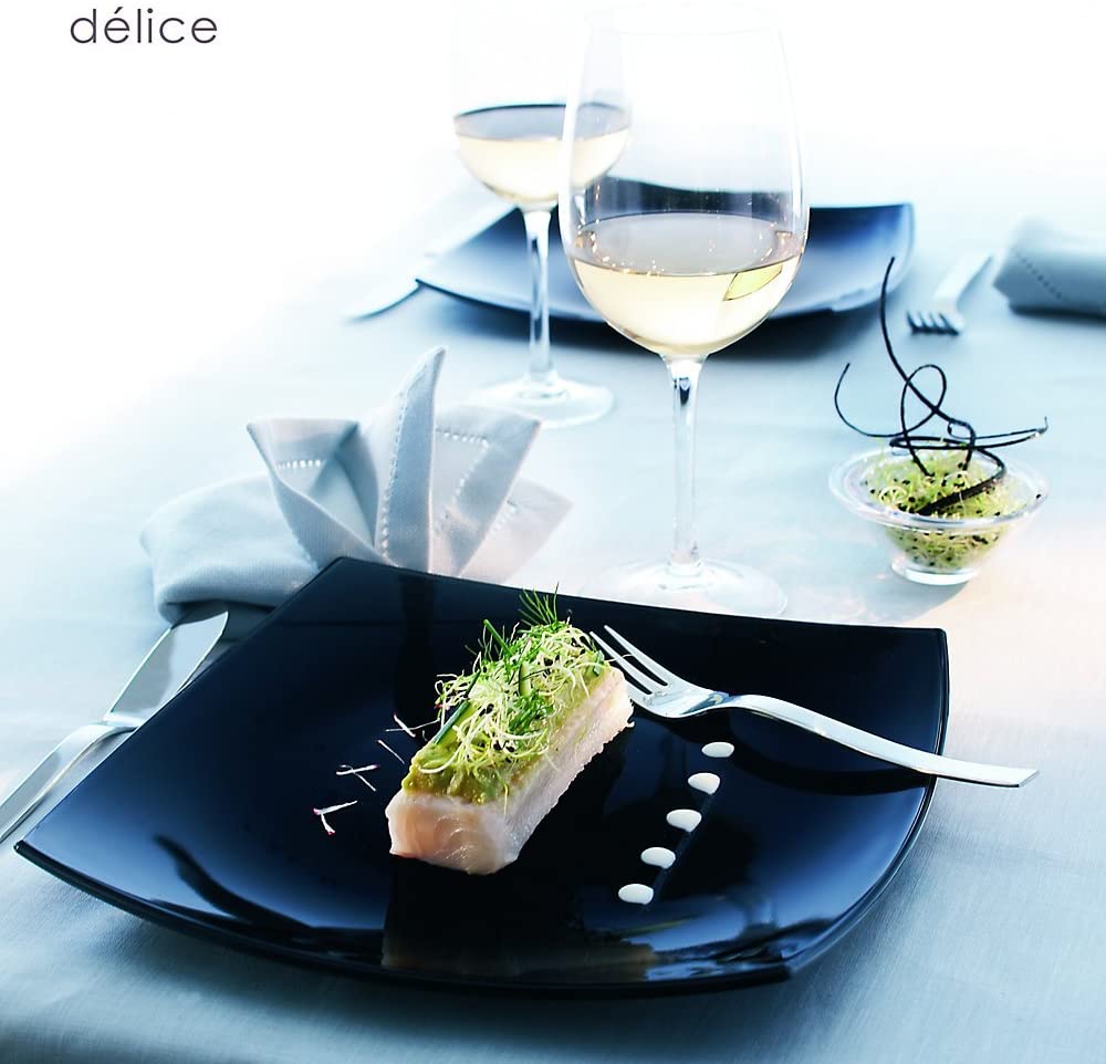Plato Postre Negro de Vidrio Templado Delice, 19 cm (Outlet) - Arcoroc