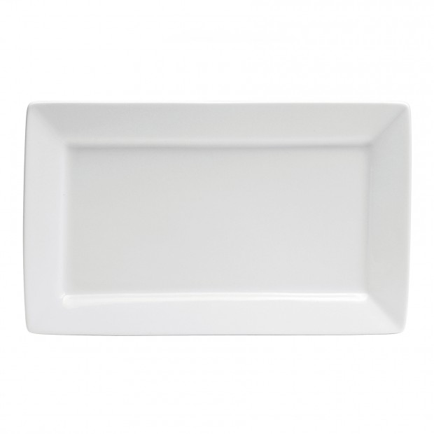 Plato Rectangular Europeo en Porcelana Blanco Brillante 29 cm (Outlet) - Oneida