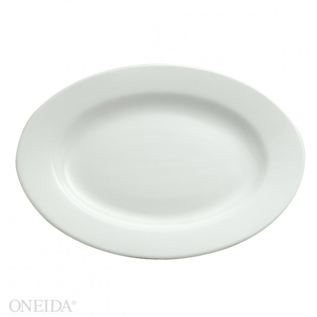Plato ovalado blanco brillante ala ancha 37cm (Outlet) - Oneida