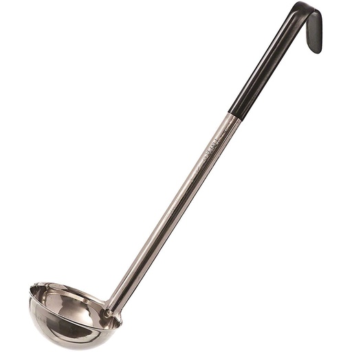 [9943BLK] Cucharón 3 oz con mango negro aislado - Browne